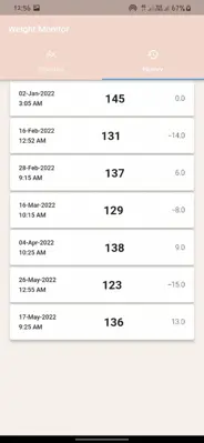 Weight Loss Calendar android App screenshot 1